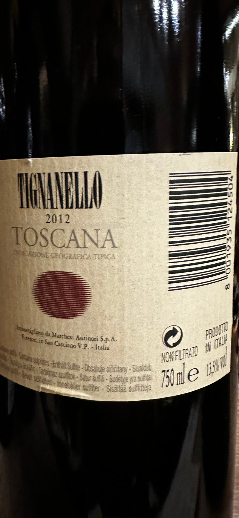Toscana Rosso IGT “Tignanello” 2012 - Tenuta Tignanello, Antinori