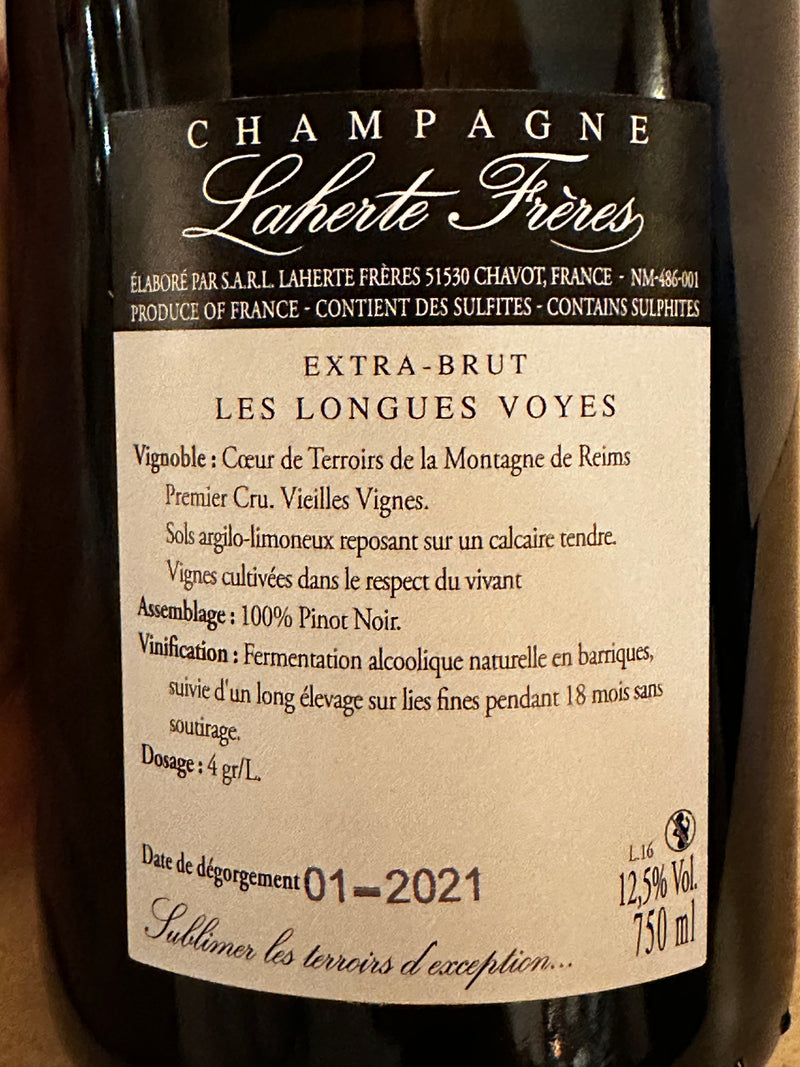Champagne Lahèrte Frere -  Les Longues Voyes Extra Brut sboccatura 2021