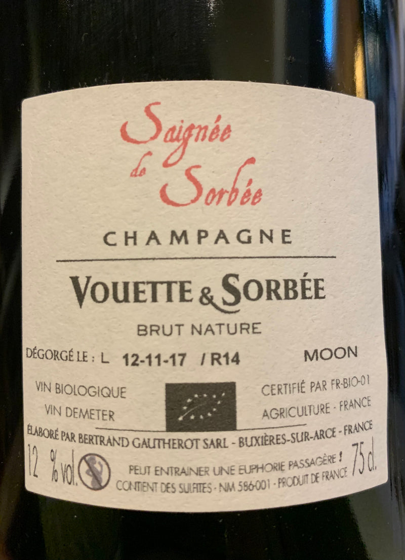 Champagne Vouette et Sorbée - Rosé  Brut nature 'Saignée de Sorbée'